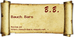 Bauch Bars névjegykártya